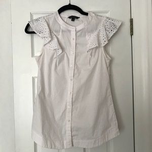 Banana republic white shirt sleeve blouse- size 4